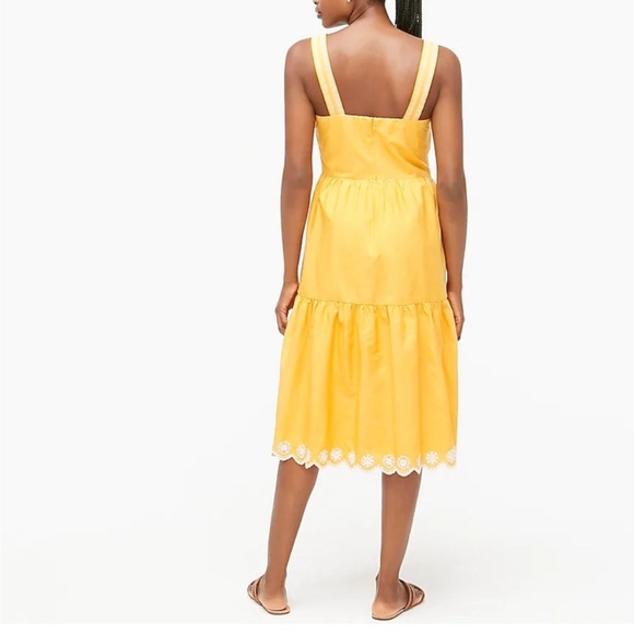 J. Crew Yellow Tiered Embroidery Sundress Size 4 - Picture 4 of 7